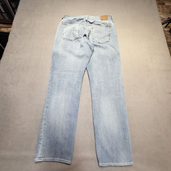 Gap 1969 Jeans Mens 30x29 Blue Slim Straight Leg Distressed Denim - Picture 10 of 11